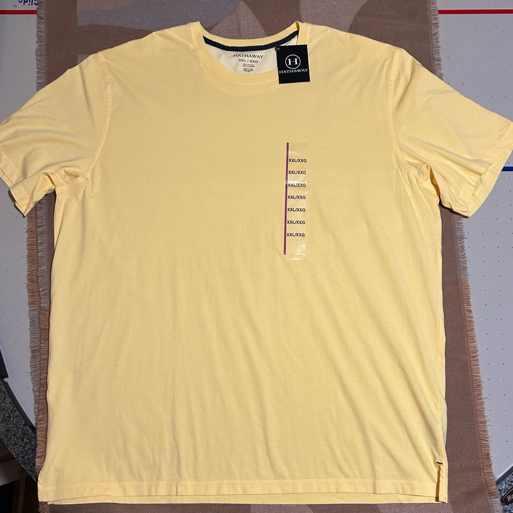 New! Hathaway Men's Yellow T-Shirt, XXL